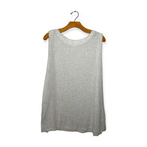 Fabletics Women’s Muscle Tee Shirt Crewneck Side Slit Tank Gray Size 2X